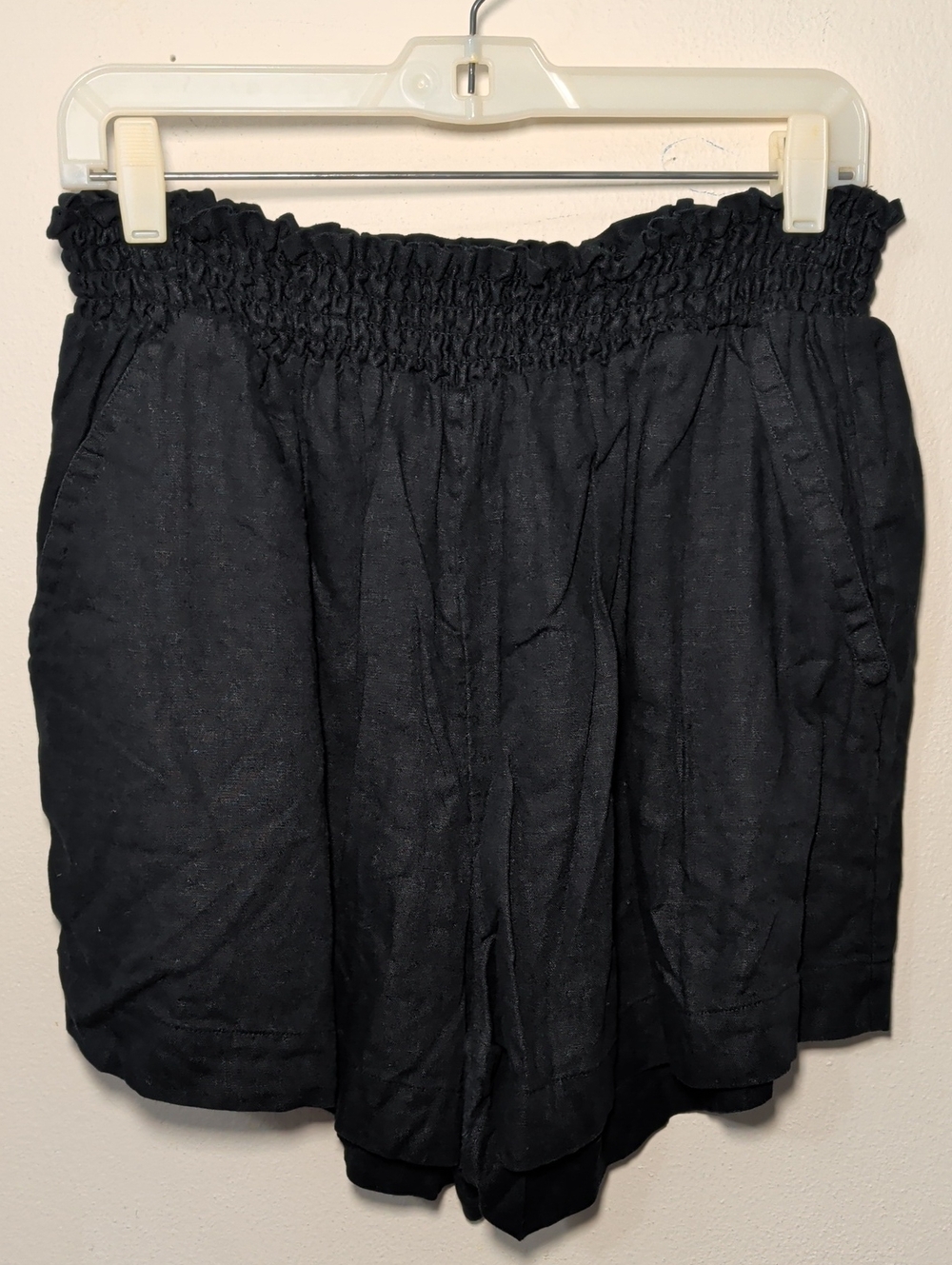 Ava & Viv Linen-Blend Shorts Black High Waist Boho Minimalist Women's Size XXL - Picture 1 of 5
